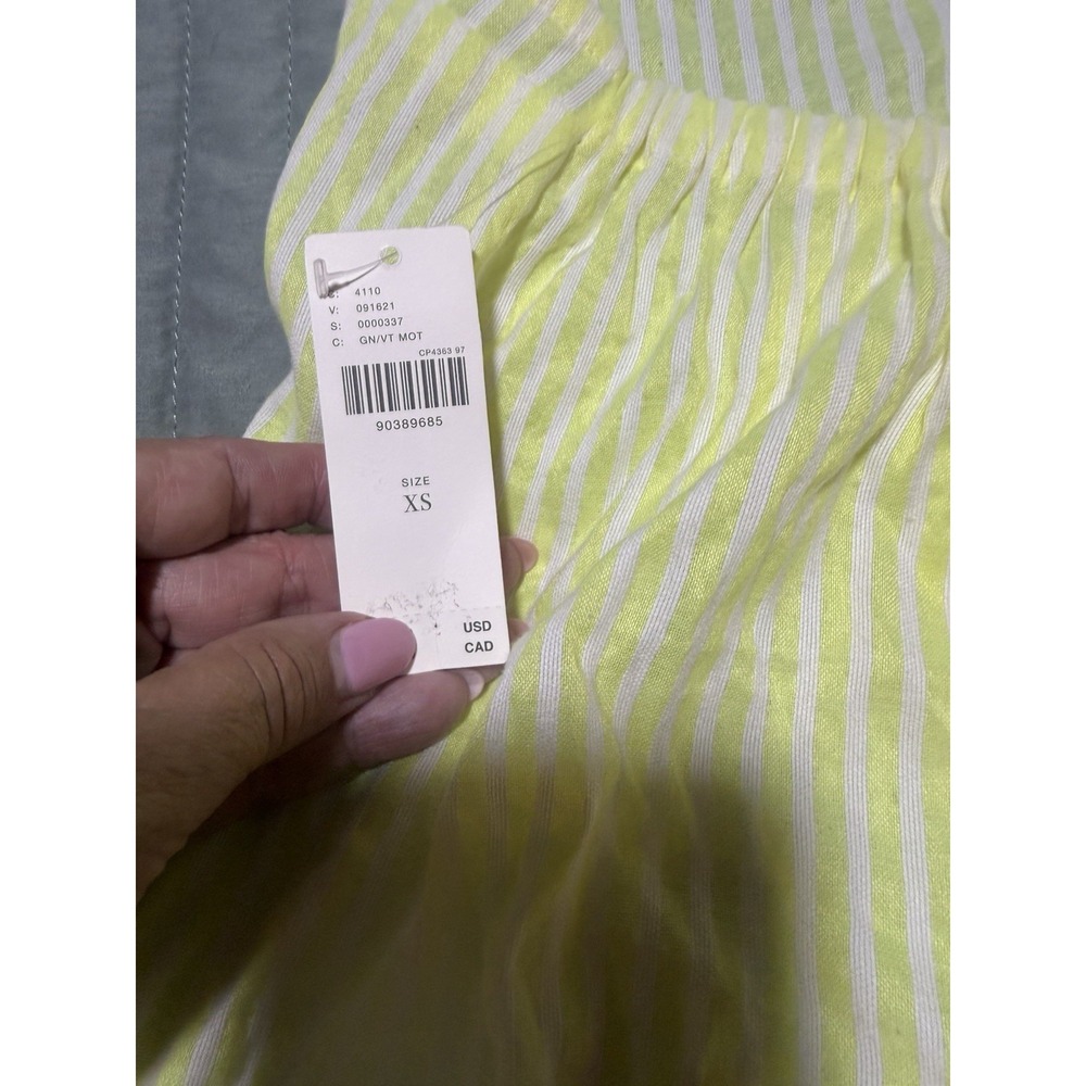 Maeve Anthropologie NWT Yellow & White Striped Button Halter Top Backless XS - Picture 10 of 14